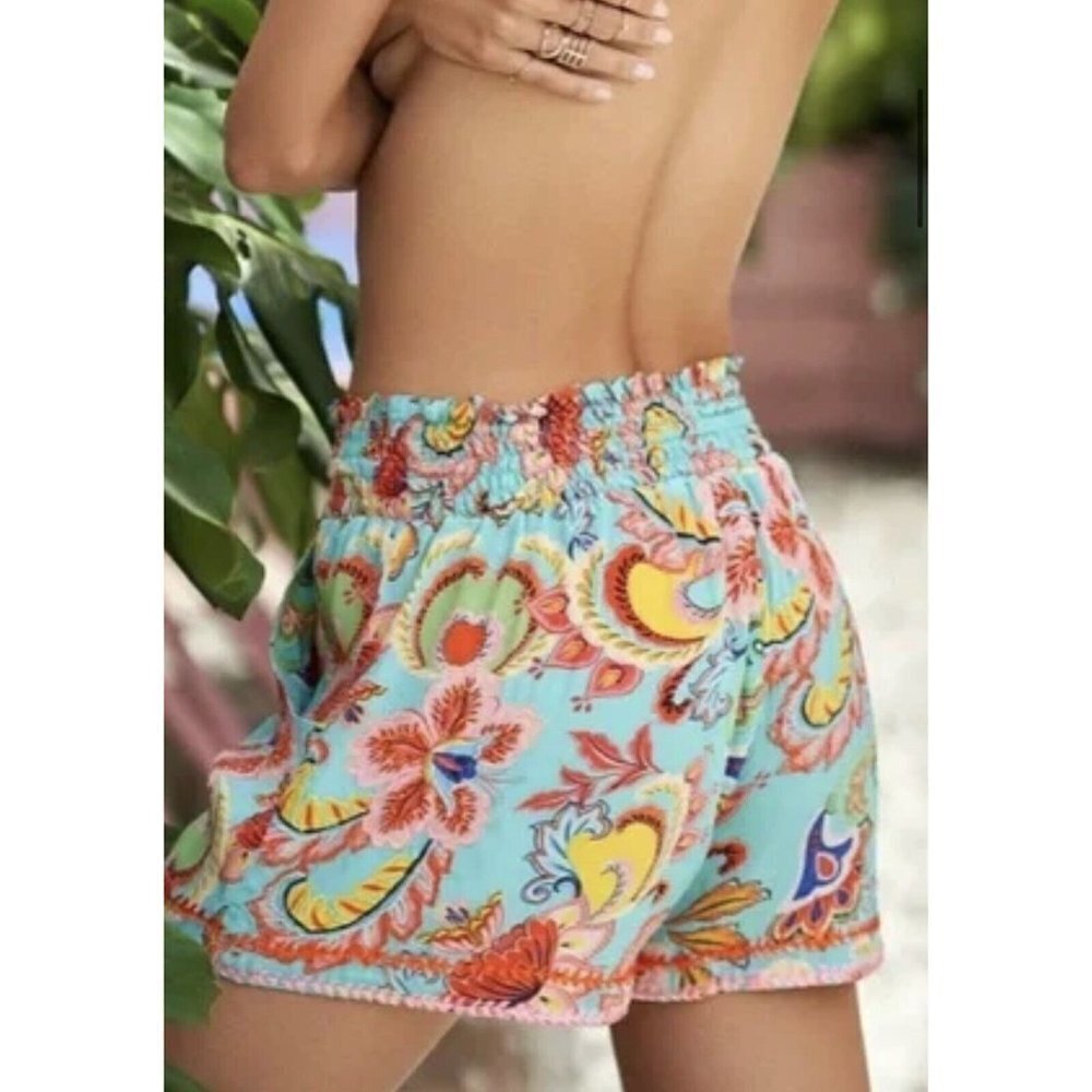 Taj by Sabrina Crippa Canna Shorts Embroidered Floral Size Small NWTS NEW (O) - Picture 4 of 12